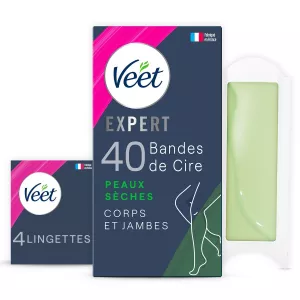Bandes de Cire Expert Corps et Jambes Peaux Sèches Epilation Longue Durée - VEET
