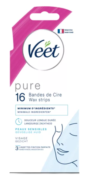 Bande de Cires Froide Visage pour Peaux Sensibles - VEET