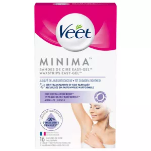 Bandes de Cire Pure Aisselles Peaux Sensibles Hypoallergéniques 16x - VEET