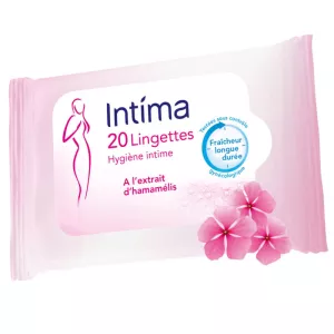 Lingettes intimes à l'extrait d'hamamélis x20 - INTIMA