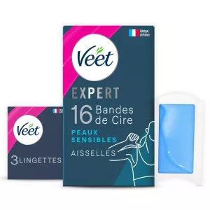 Bandes de Cire Aiselles Peaux Sensibles , 16 - VEET