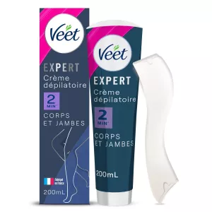 Crème Dépilatoire Expert Corps et Jambes au Beurre de Karité Poils Tenaces 2 Minutes 200ml - VEET