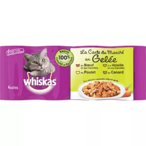 Cibo per gatti in gelatina di carne/4 varietà 4x390g - WHISKAS