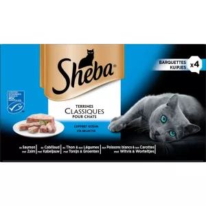 Barquette terrine Océan pour chat 4x85g - SHEBA