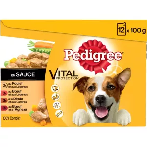 Mfuko wa Freshing katika Kuku / Nyama / Uturuki / Mchuzi wa 12x100g - PEDIGREE