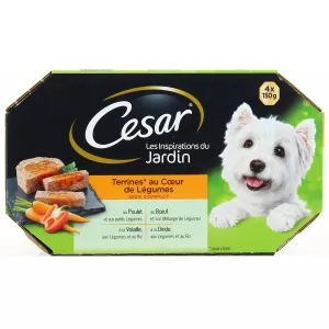 Patée pour chiens au coeur de légumes 4x150g - CÉSAR