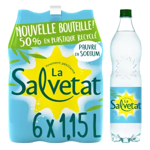 Natuurlijk mineraalwater met koolzuur 6 x 1,15 L - LA SALVETAT