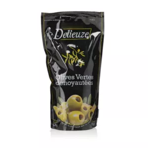 Olives vertes dénoyautées 180g - DELIEUZE