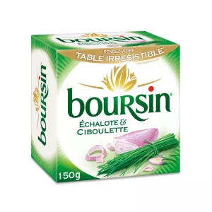 Fromage frais à tartiner Echalote et ciboulette 150G - BOURSIN