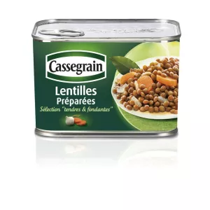 Lentilles Préparées Tendres et Fondantes; 460g  -  CASSEGRAIN