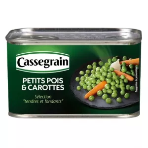 Petits Pois Carottes Tendres Et Fondants 265g - CASSEGRAIN