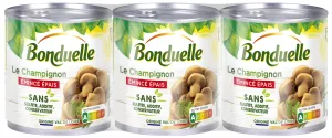 Champignons Emincés Epais Sans Sulfite 3x115g - BONDUELLE