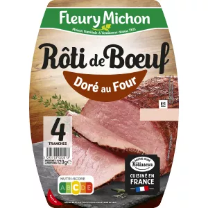 Roti de Boeuf, 4 Tranches 120g - FLEURY MICHON