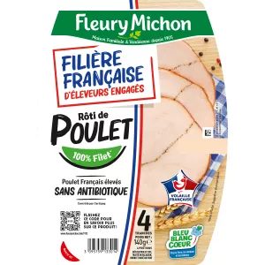Pollo asado cocido 4 lonchas 140g - FLEURY MICHON