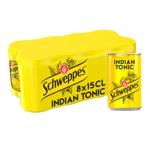 Soda Indian Tonic à l'extrait d'écorces de quinquina 8x15cl - SCHWEPPES