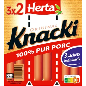 Saucisses Knacki Original 100% Pur Porc, 210g - HERTA