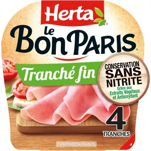 Ham The Bon Paris нарезал тонкое сохранение без нитрита x4tr 120g - HERTA