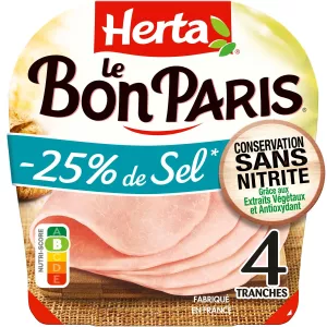 Jambon Sel Reduit Sans Nitrite, 140g - HERTA