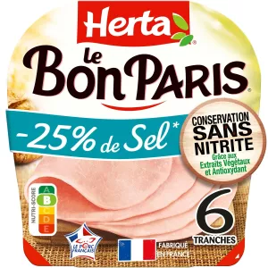 Jambon Sel Reduit Sans Nitrite, 210g - HERTA