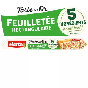 Tarte en Or आयताकार पफ पेस्ट्री (पफ पेस्ट्री शीट) 5 सामग्री 230 g - HERTA