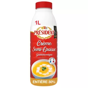 Crème Entière Semi-Épaisse Nappante Et Onctueuse 30% Mat.gr. 1l -president