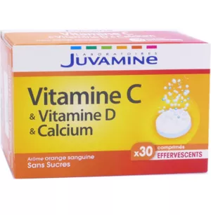 Nahrungsergänzungsmittel Vitamin C, D und Calcium X30 – Juvamine