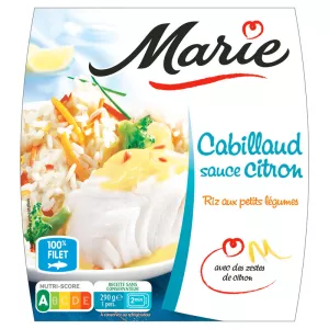 Caibllaud sauce citron riz aux petits légumes 290g - MARIE