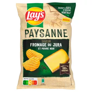 Chips Recette Paysanne Saveur Fromage du Jura et Poivre Noir,120g - LAY'S