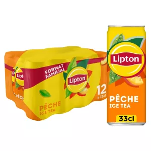 Boisson au thé glacé saveur Pêche 12x33cl - LIPTON