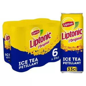 Kinywaji cha chai ya barafu inayong'aa. Ladha ya chokaa 6x33cl - LIPTONIC