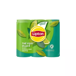 Thé vert glacé au citron vert et menthe 6x33cl - LIPTON