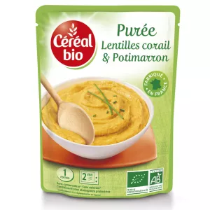 Purée de lentilles corail et potimarron BIO 250g - CEREAL BIO