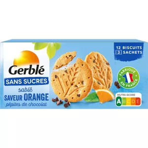 Biscuit Orange Pépites Chocolat Sans Sucres 132g - Gerble