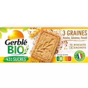 Biscuit 3 graines : kasha, sésame, pavot 132g - GERBLE