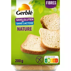 Pain de mie nature sans gluten sans lactose 200g - GERBLE