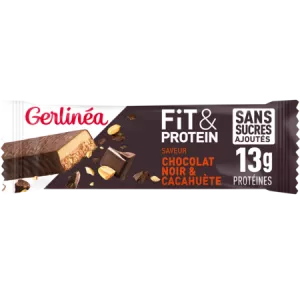Barre Fit & Protein Saveur Chocolat Noir Et Cacahuète Sans Sucres Ajoutés 45g - Gerlinea
