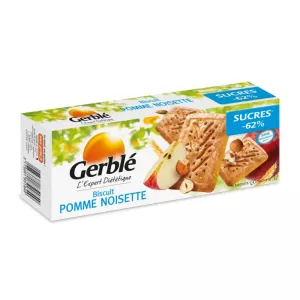 Biscuit pomme/noisette sucre réduit 230g - GERBLE