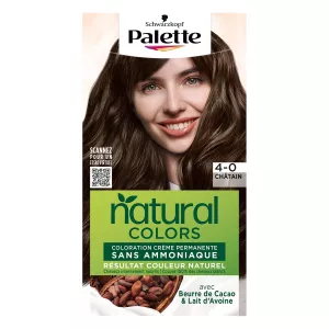 Coloration Cheveux Permanente 4-0 Châtain Natural Colors Sans Ammoniaque palette - SCHWARZKOPF