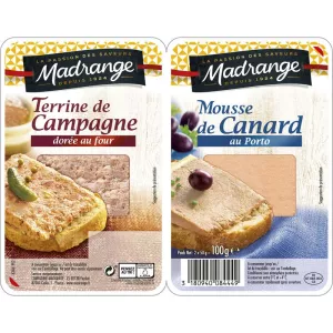 Pâté Terrine Campagne/mousse Canard 2x50g - Madrange