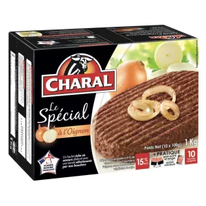 شرائح اللحم المفروم البصل 15 ٪ M.G 10x100g - CHARAL