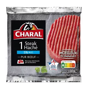 Steak haché Viande bovine 5% MG 130g - CHARAL