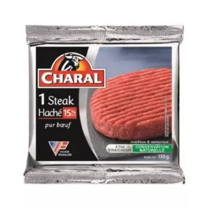 Bifteck haché PUR BOEUF 15% mg 130g - CHARAL