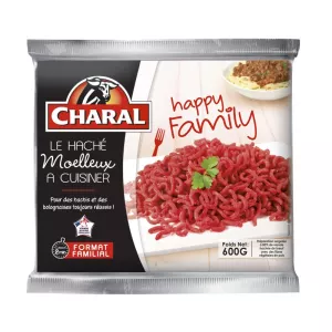 لحم مفروم طري للطهي Happy Family، حجم عائلي 600 g - CHARAL