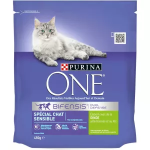 Croquettes pour chat chat sensible, dinde 450 g - PURINA ONE