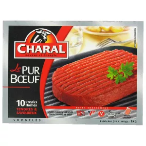 اللحم البقري النقي المفروم شرائح اللحم 15 ٪ ماجستير 1 كجم - CHARAL