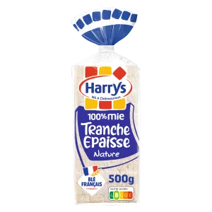 Pain de Mie Sans Croute Nature, Tranches Epaisses, 15t 500g - HARRY'S