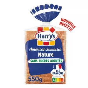 Pain De Mie American Sandwich Nature Sans Sucres Ajoutés Sans Additifs 550g - Harrys