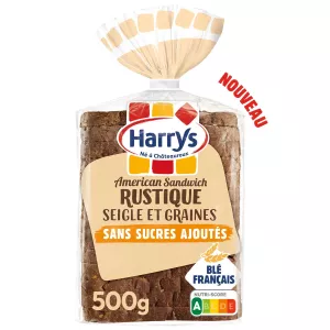Pain De Mie Americain Sandwich Rustique Sans Sucres Ajoutés Sans Additifs 500g -harrys