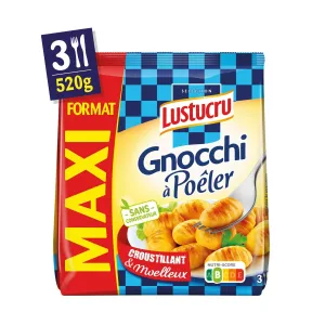 Pâtes Fraiches Gnocchi à Poêler, 520g - LUSTUCRU