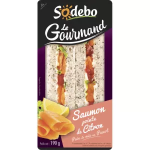 Sandwich Le Gourmand Saumon Fumé pointe de Citron - SODEBO